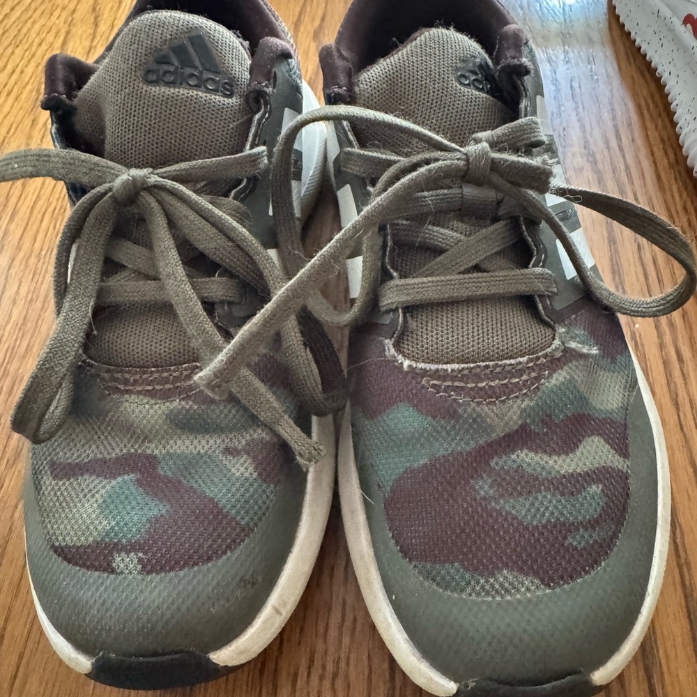 Adidas Green and Brown Camouflage Sneakers